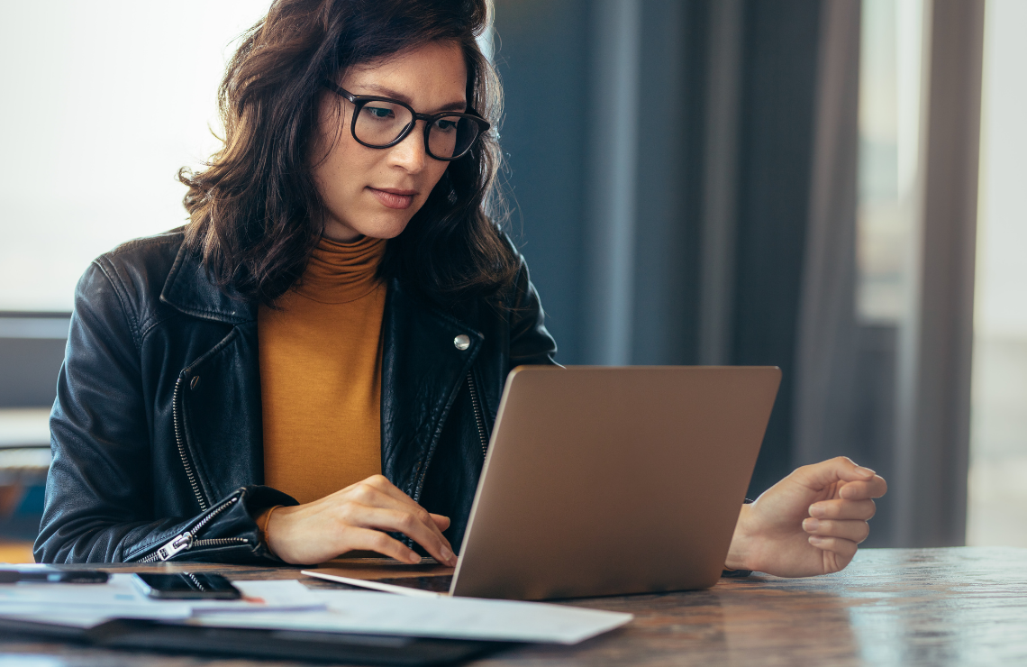 woman working on computer