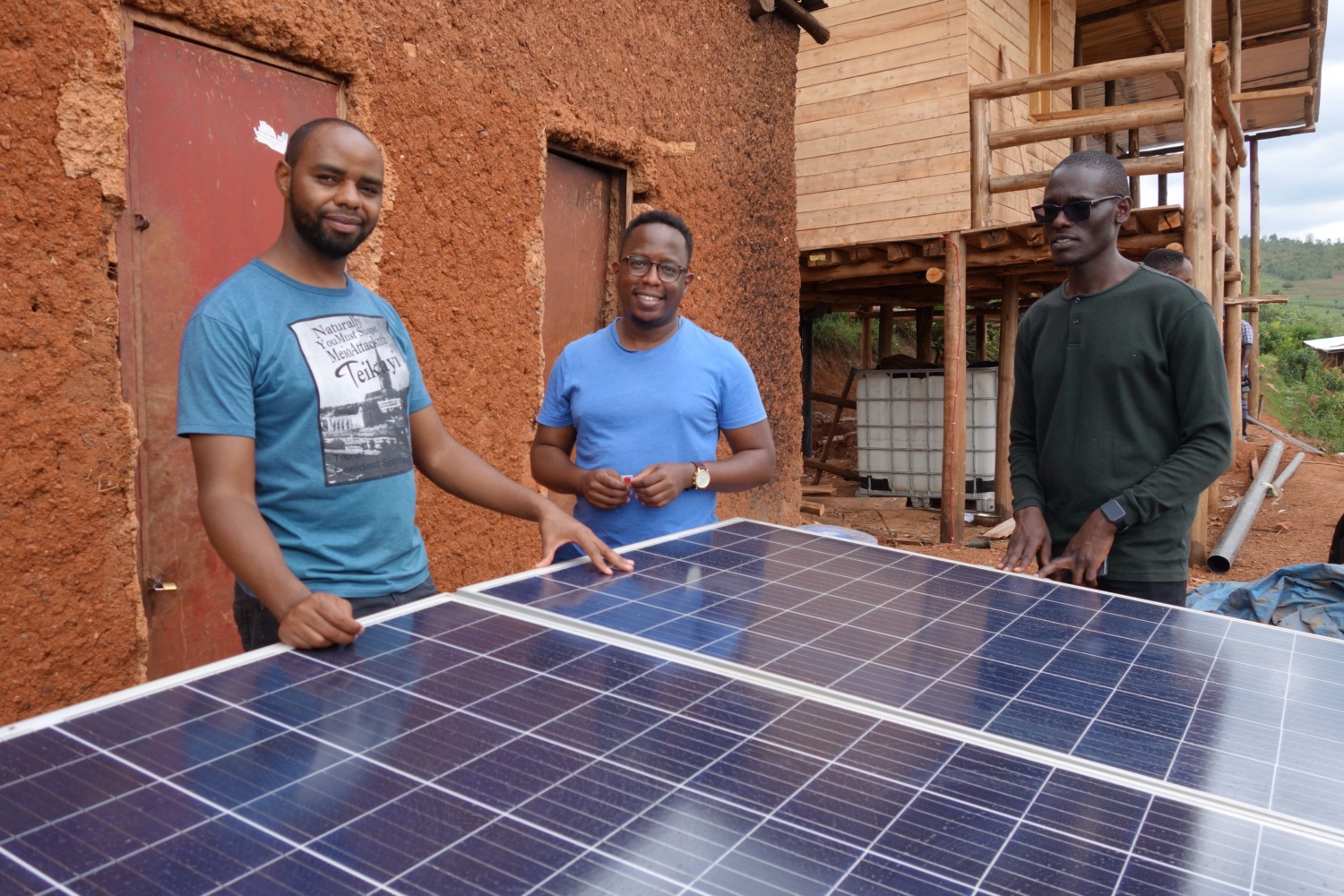 CLASP team installing a solar water pump