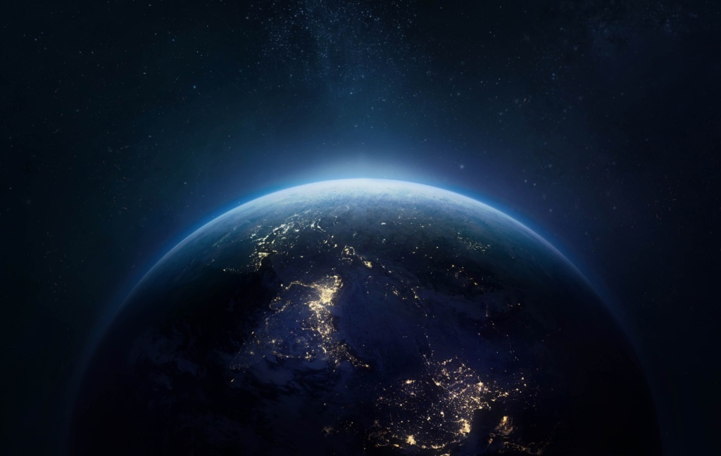 Planet Earth at night.